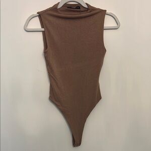Naked Wardrobe Tan Fitted Bodysuit